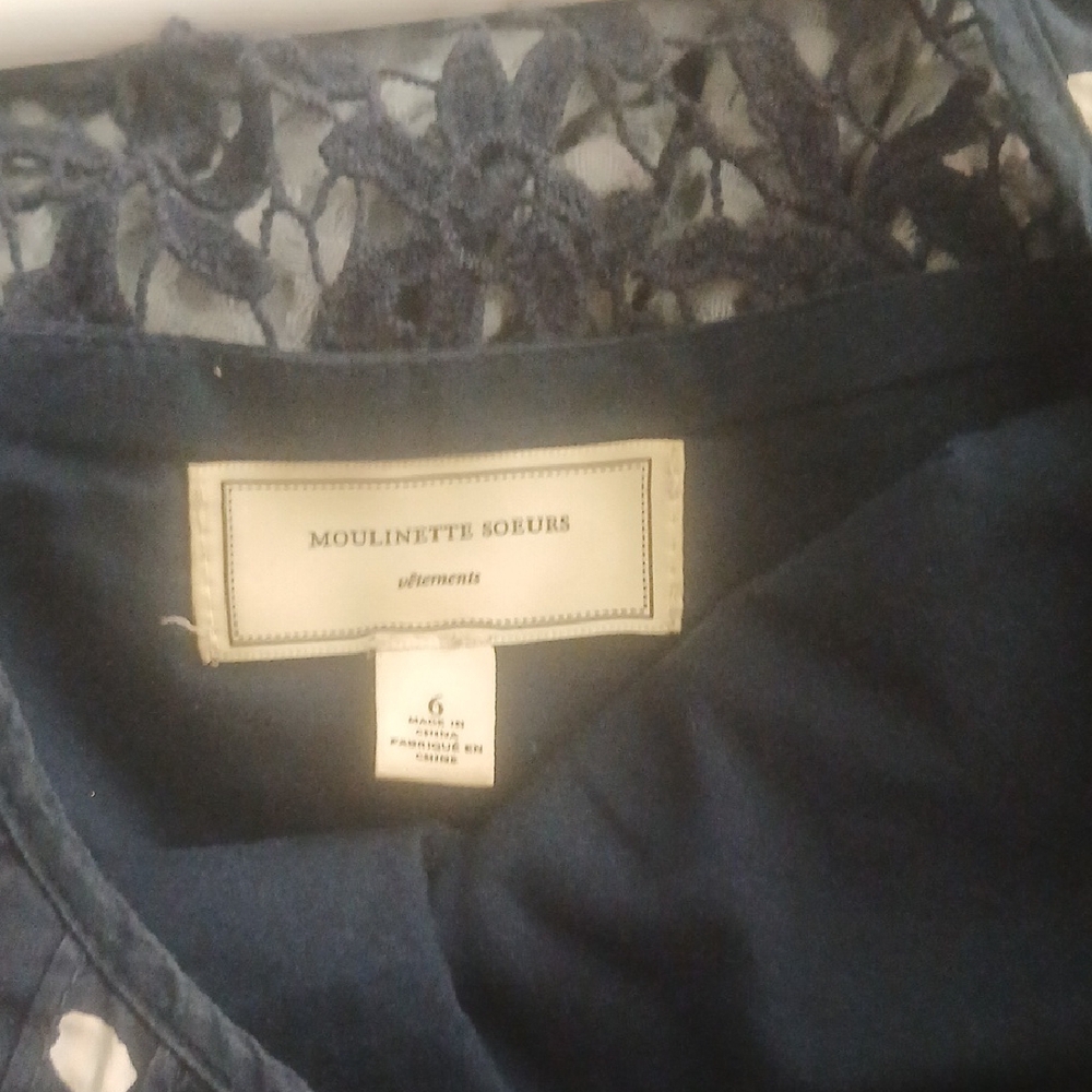 Moulinette Soeurs Navy Lace Dress - Picture 2 of 4